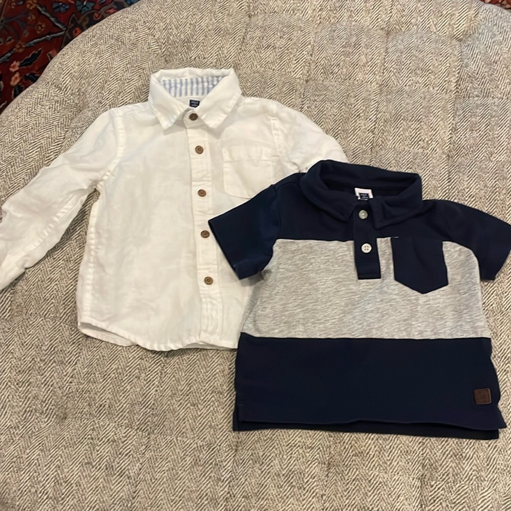 Set of 2 Janie and Jack shirts size 12-18 mths